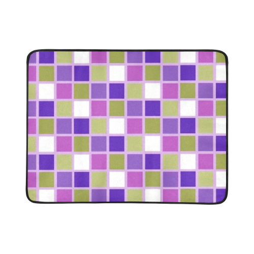 Harlequin Green Purple Beach Mat 78"x 60"