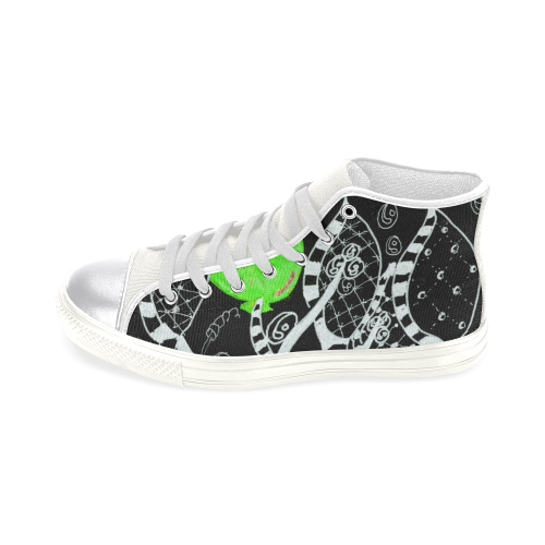 Green Balloon Zendoodle in Night Forest Garden Women's Classic High Top Canvas Shoes (Model 017)