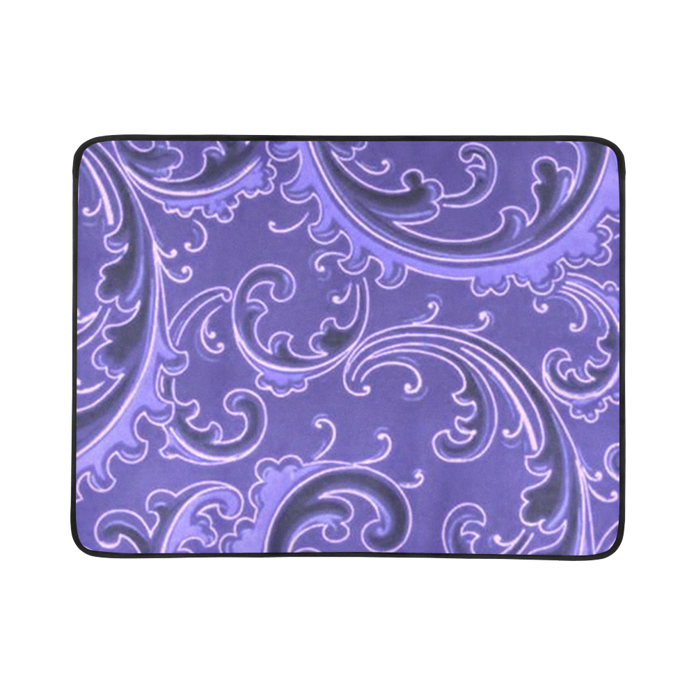 Vintage Swirls Curlicue Lavender Purple Beach Mat 78"x 60"