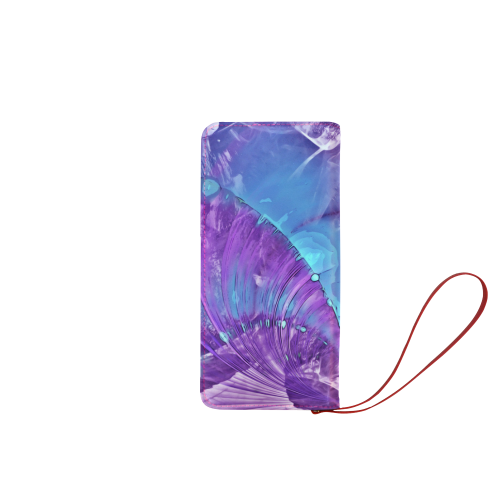 Abstract Fractal Painting - blue magenta pink Women's Clutch Wallet (Model 1637)