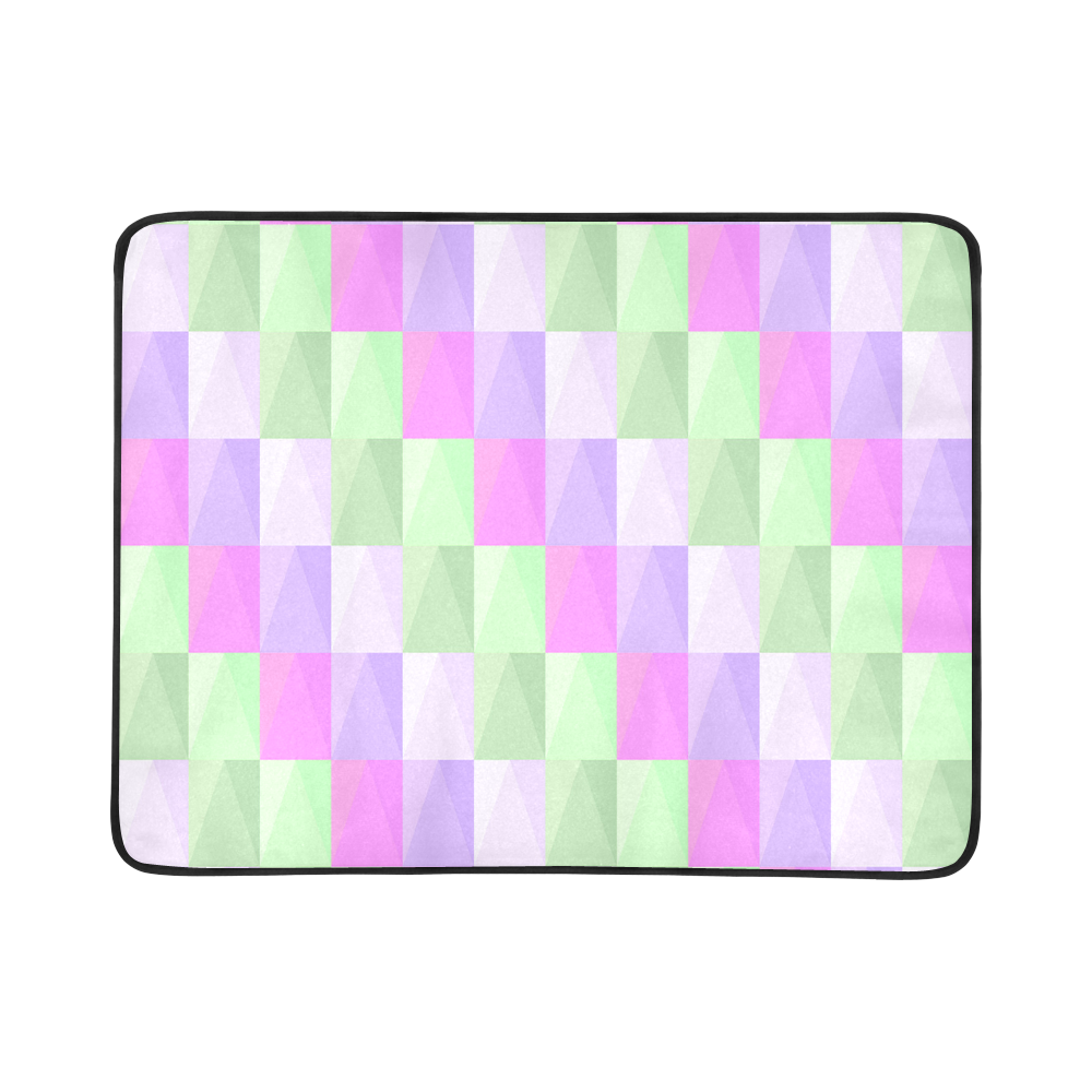 Pastel Purple Green Squares Beach Mat 78"x 60"