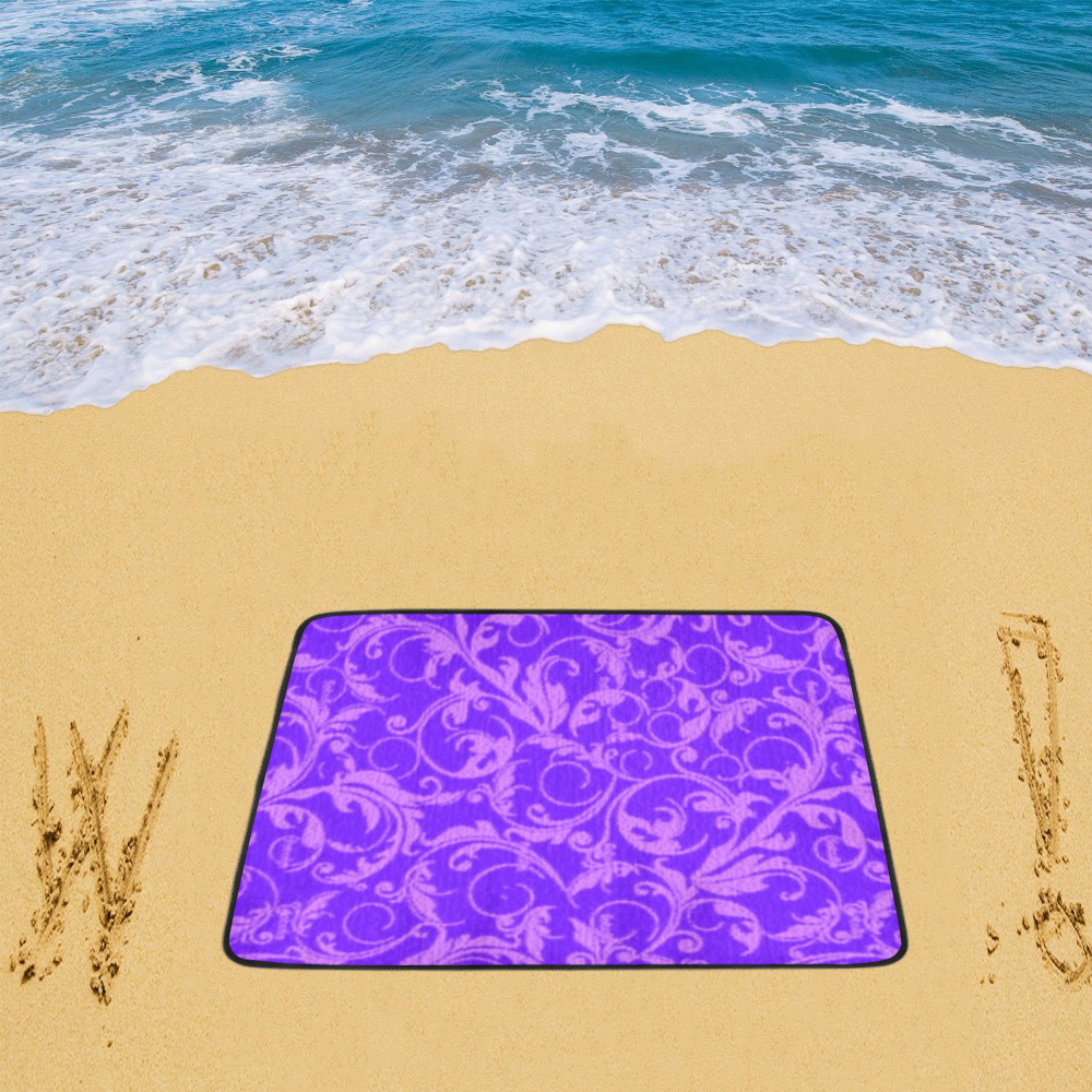 Vintage Swirls Amethyst Ultraviolet Purple Beach Mat 78"x 60"