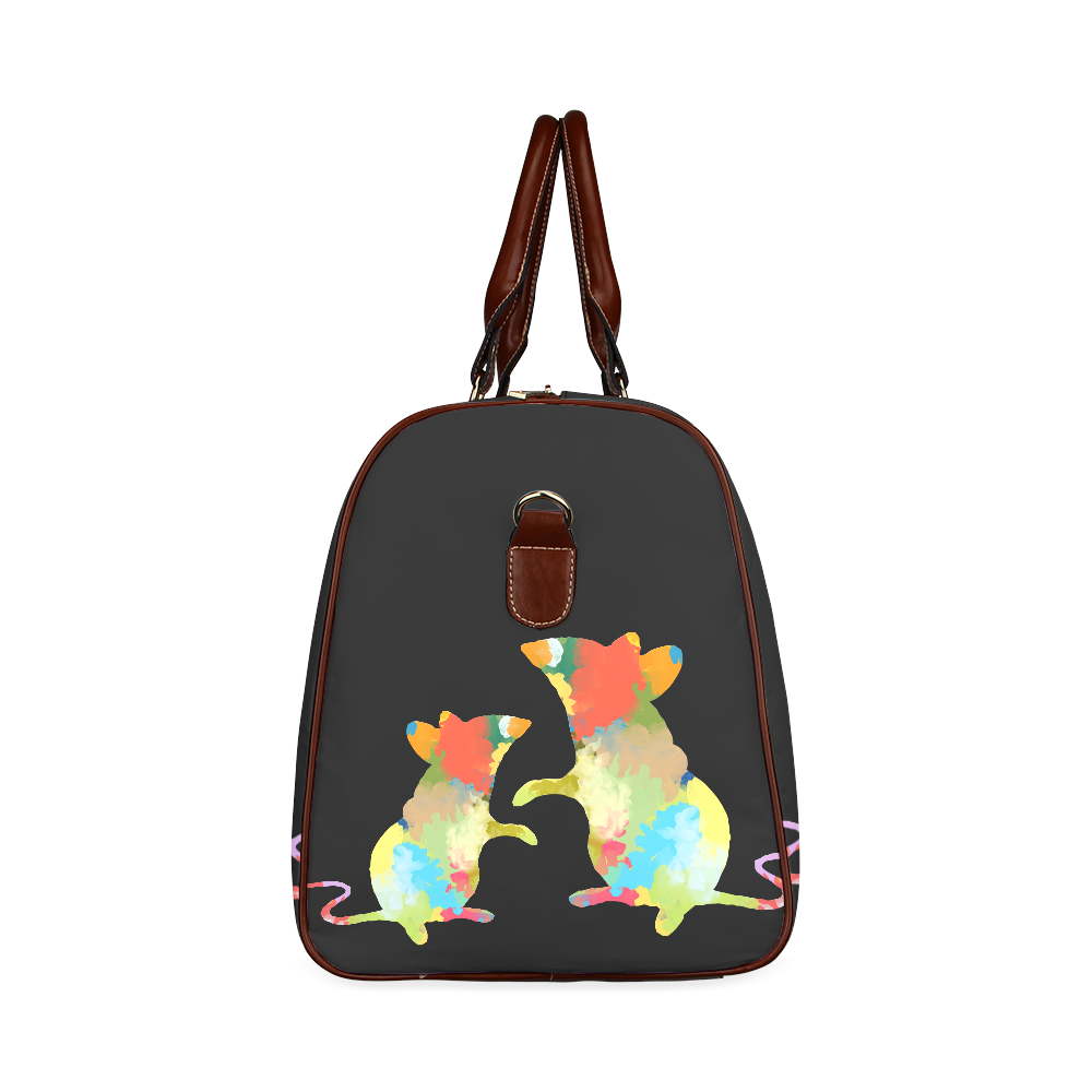 Mouse Shape Colorful Splash Design Waterproof Travel Bag/Small (Model 1639)