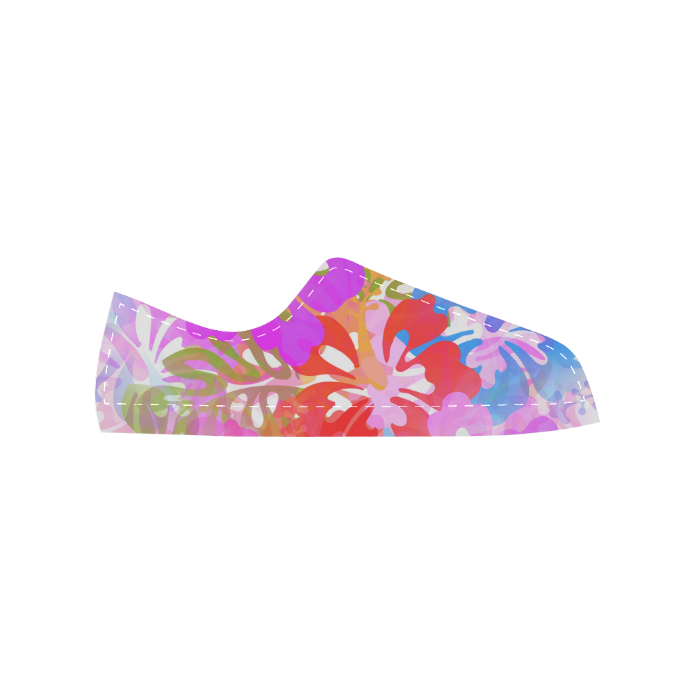 Hibiscus Flower Dreams Women's Classic Canvas Shoes (Model 018)