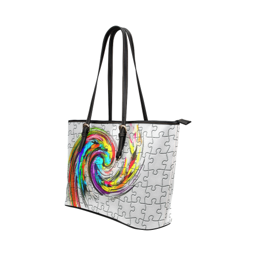 Puzzles Twister by Artdream Leather Tote Bag/Large (Model 1651)