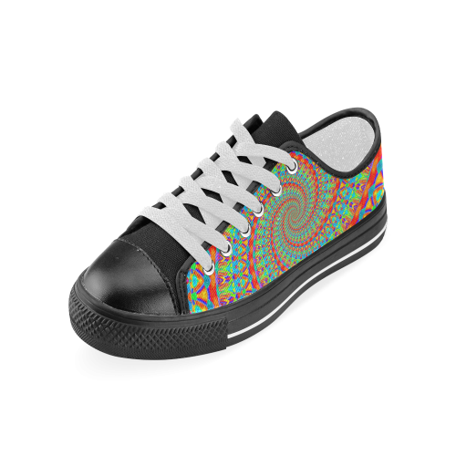 FLOWER POWER SPIRAL multicolored Women's Classic Canvas Shoes (Model 018)
