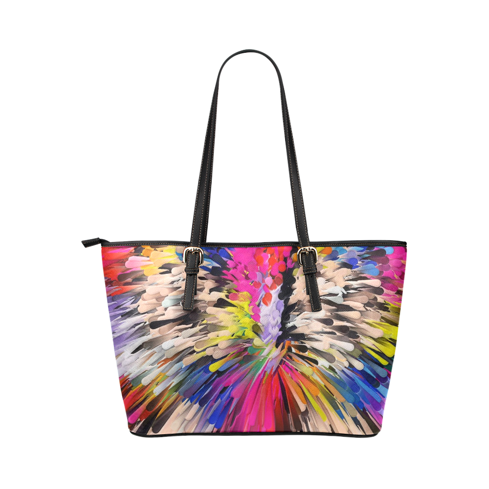 Art of Colors by ArtDream Leather Tote Bag/Small (Model 1651)