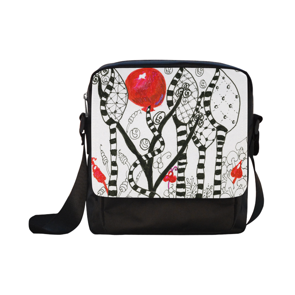 Red Balloon Zendoodle in Fanciful Forest Garden Crossbody Nylon Bags (Model 1633)