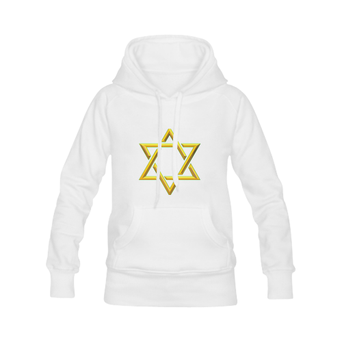 Judaism Symbols Golden Jewish Star of David Women's Classic Hoodies (Model H07)
