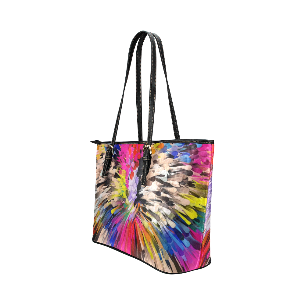 Art of Colors by ArtDream Leather Tote Bag/Small (Model 1651)