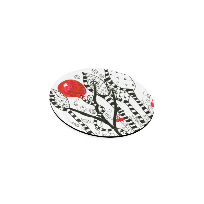 Red Balloon Zendoodle in Fanciful Forest Garden Round Coaster