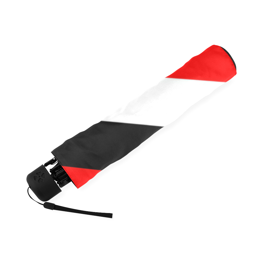 Red, White and Black Stripes Foldable Umbrella (Model U01)