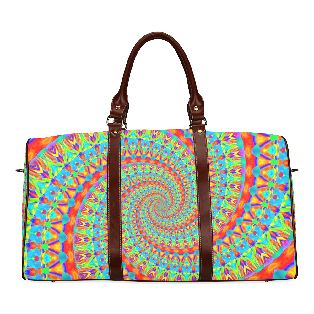 FLOWER POWER SPIRAL multicolored Waterproof Travel Bag/Large (Model 1639)