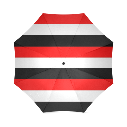 Red, White and Black Stripes Foldable Umbrella (Model U01)