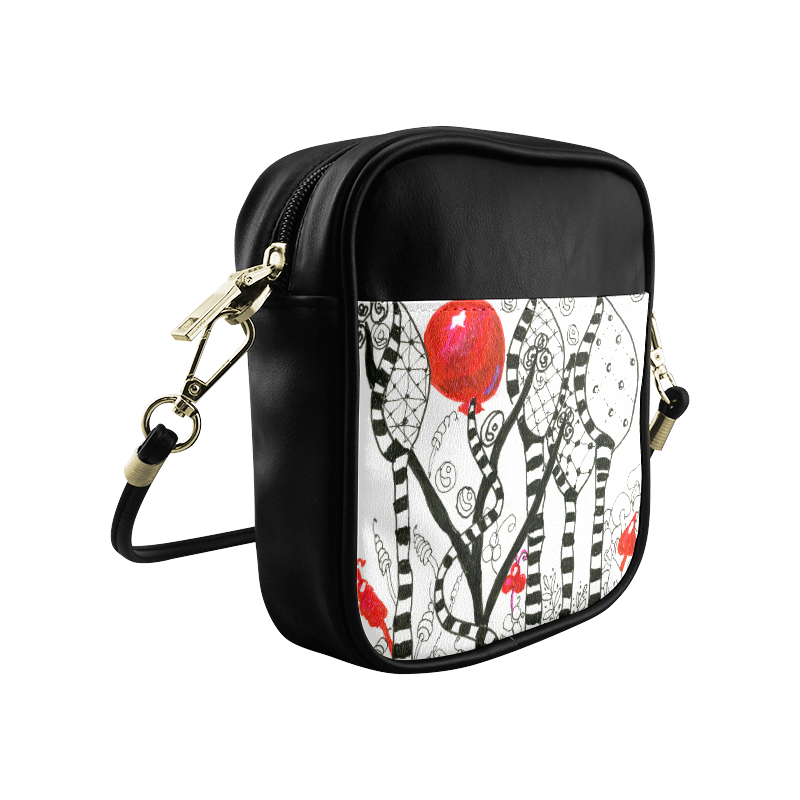 Red Balloon Zendoodle in Fanciful Forest Garden Sling Bag (Model 1627)