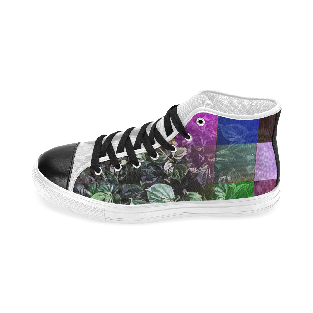 Foliage Patchwork #13 - Jera Nour Women's Classic High Top Canvas Shoes (Model 017)