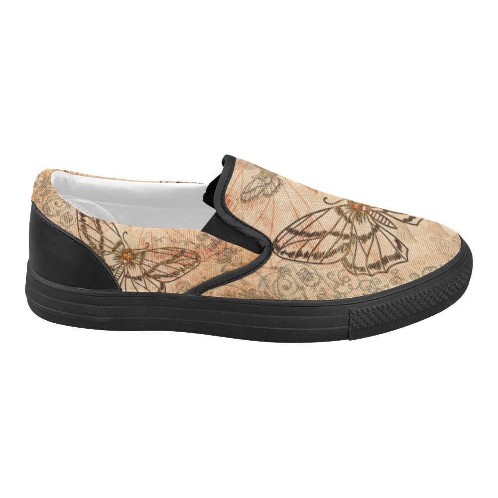 Wonderful butterflies Women's Slip-on Canvas Shoes (Model 019)