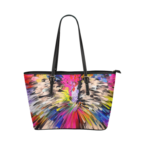 Art of Colors by ArtDream Leather Tote Bag/Large (Model 1651)