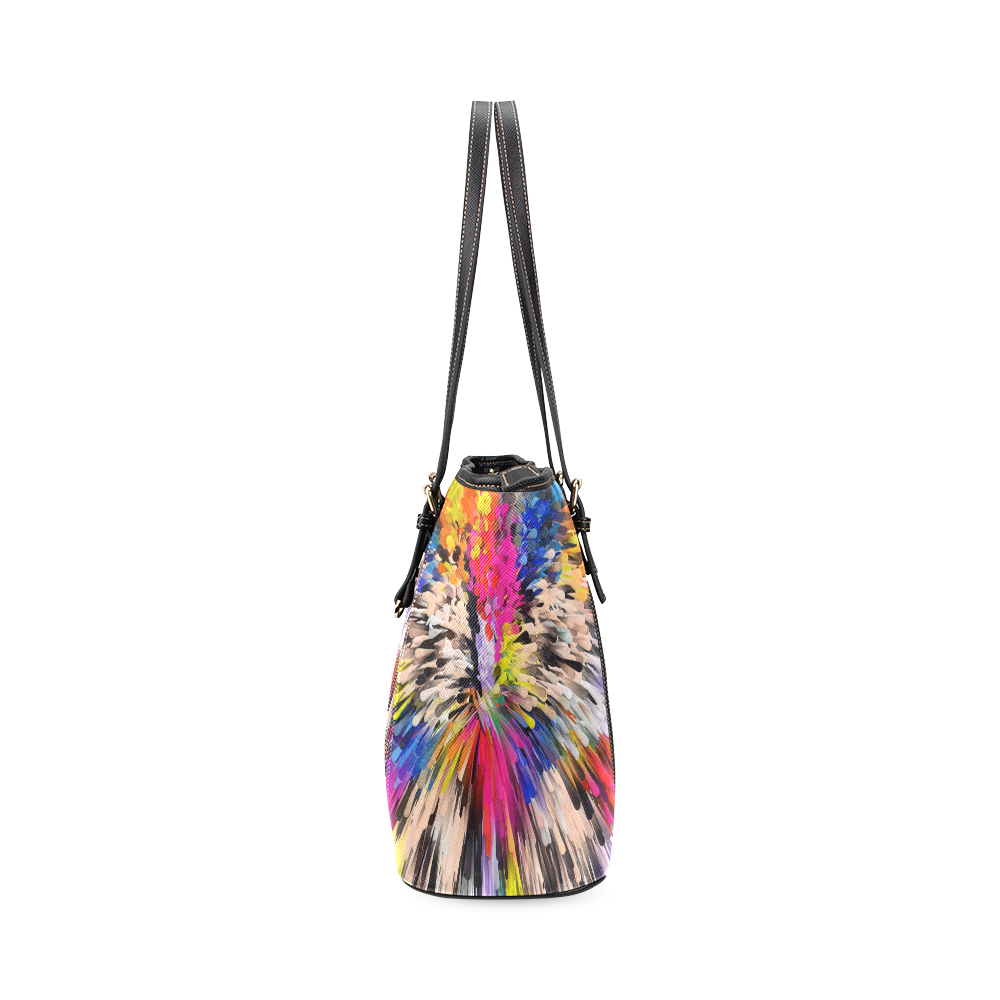 Art of Colors by ArtDream Leather Tote Bag/Large (Model 1640)