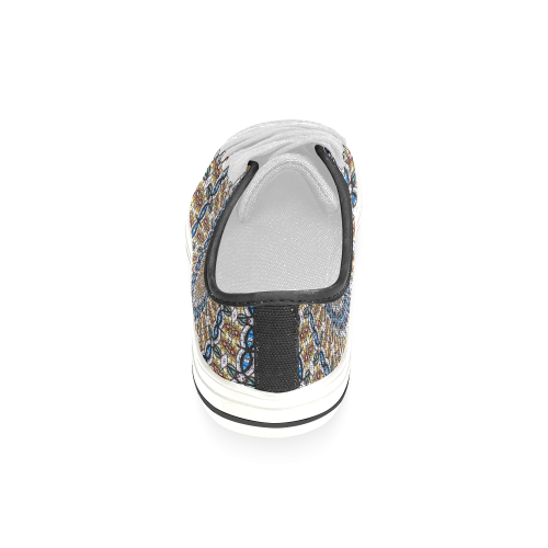Stained Glass Kaleidoscope Mandala Abstract 6 Women's Classic Canvas Shoes (Model 018)