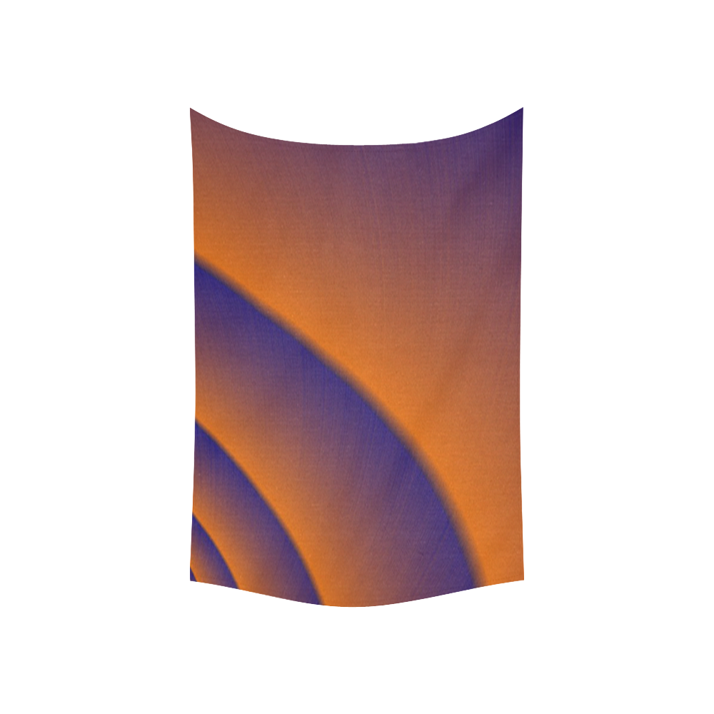 Waves of Twilight Cotton Linen Wall Tapestry 60"x 40"