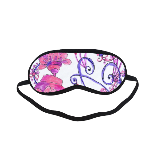Pink Flower Garden Zendoodle, Purple Gardenscape Sleeping Mask