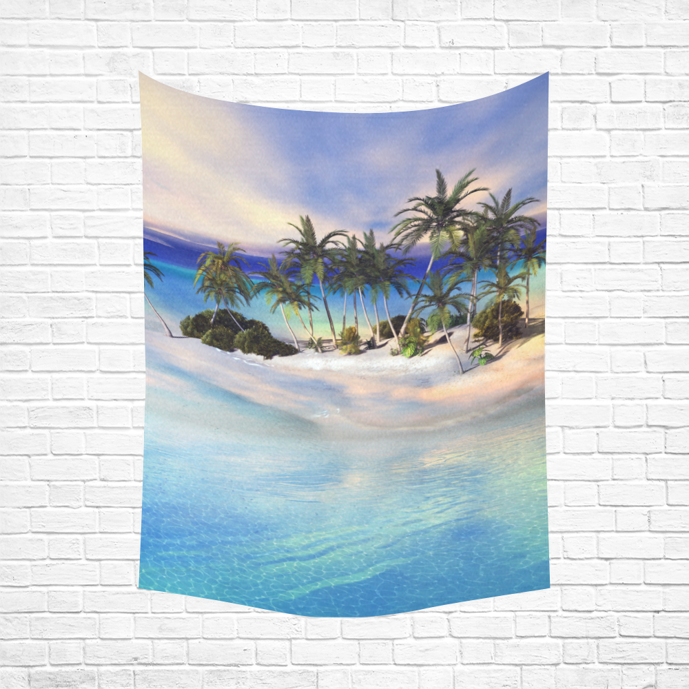 Wonderful view over the sea in the sunset Cotton Linen Wall Tapestry 60"x 80"
