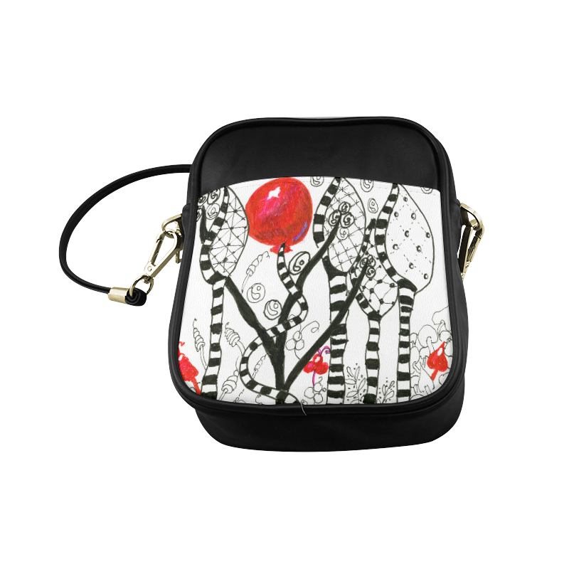 Red Balloon Zendoodle in Fanciful Forest Garden Sling Bag (Model 1627)