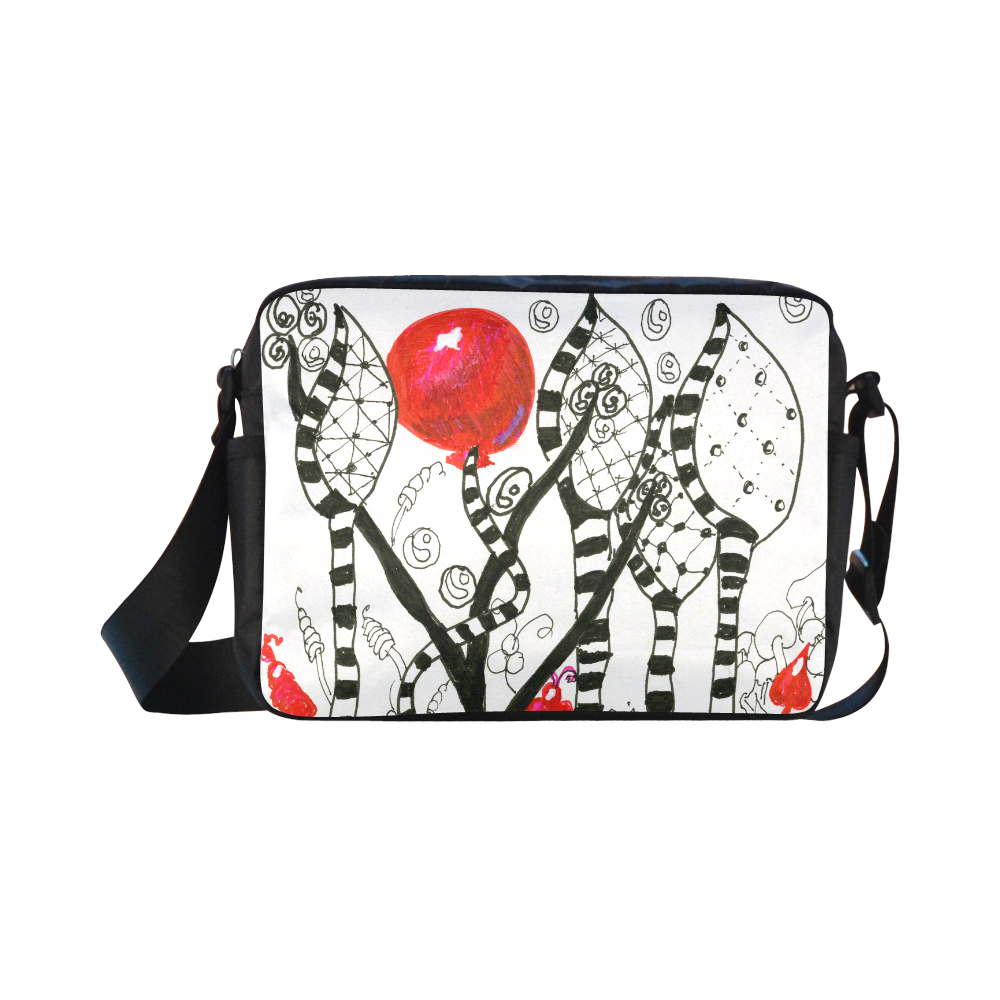 Red Balloon Zendoodle in Fanciful Forest Garden Classic Cross-body Nylon Bags (Model 1632)
