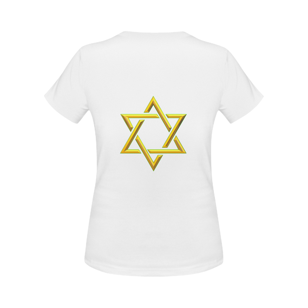 Judaism Symbols Golden Jewish Star of David Women's Classic T-Shirt (Model T17）