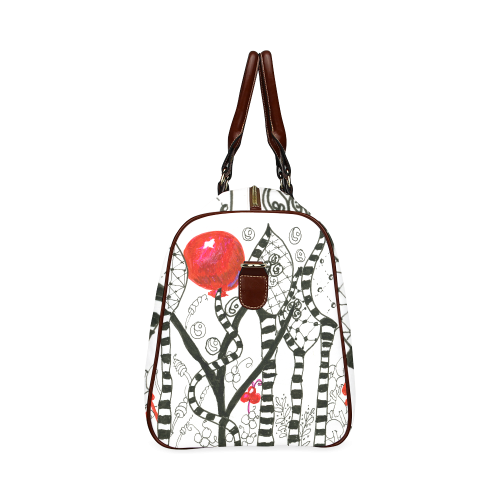 Red Balloon Zendoodle in Fanciful Forest Garden Waterproof Travel Bag/Large (Model 1639)