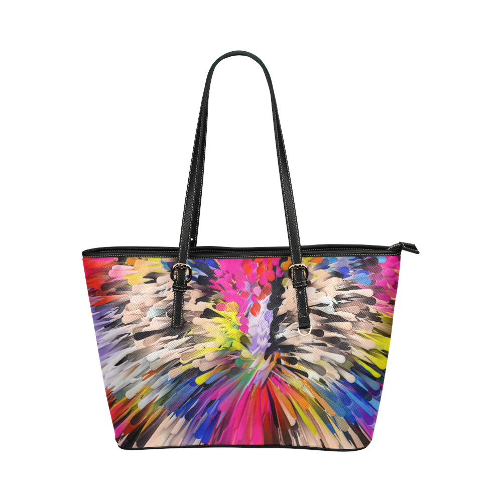 Art of Colors by ArtDream Leather Tote Bag/Small (Model 1651)