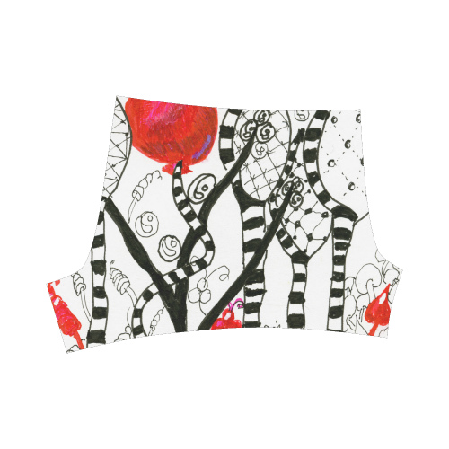 Red Balloon Zendoodle in Fanciful Forest Garden Briseis Skinny Shorts (Model L04)