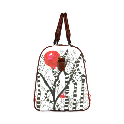 Red Balloon Zendoodle in Fanciful Forest Garden Waterproof Travel Bag/Large (Model 1639)