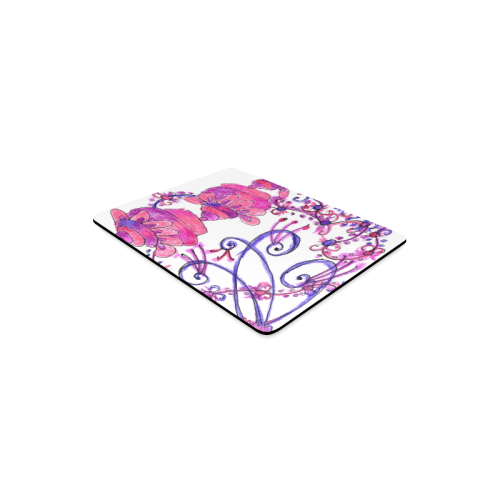 Pink Flower Garden Zendoodle, Purple Gardenscape Rectangle Mousepad