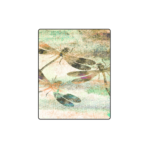 Mauritius Vintage Dragonflies QR Blanket 40"x50"