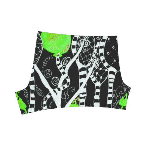 Green Balloon Zendoodle in Night Forest Garden Briseis Skinny Shorts (Model L04)