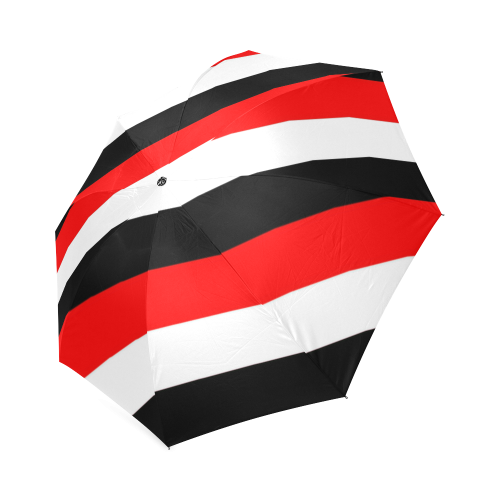 Red, White and Black Stripes Foldable Umbrella (Model U01)