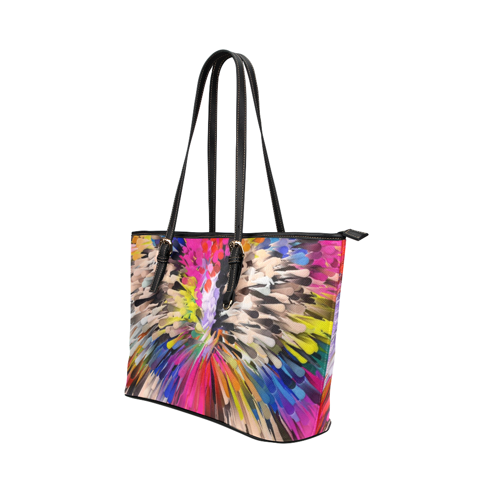 Art of Colors by ArtDream Leather Tote Bag/Small (Model 1651)