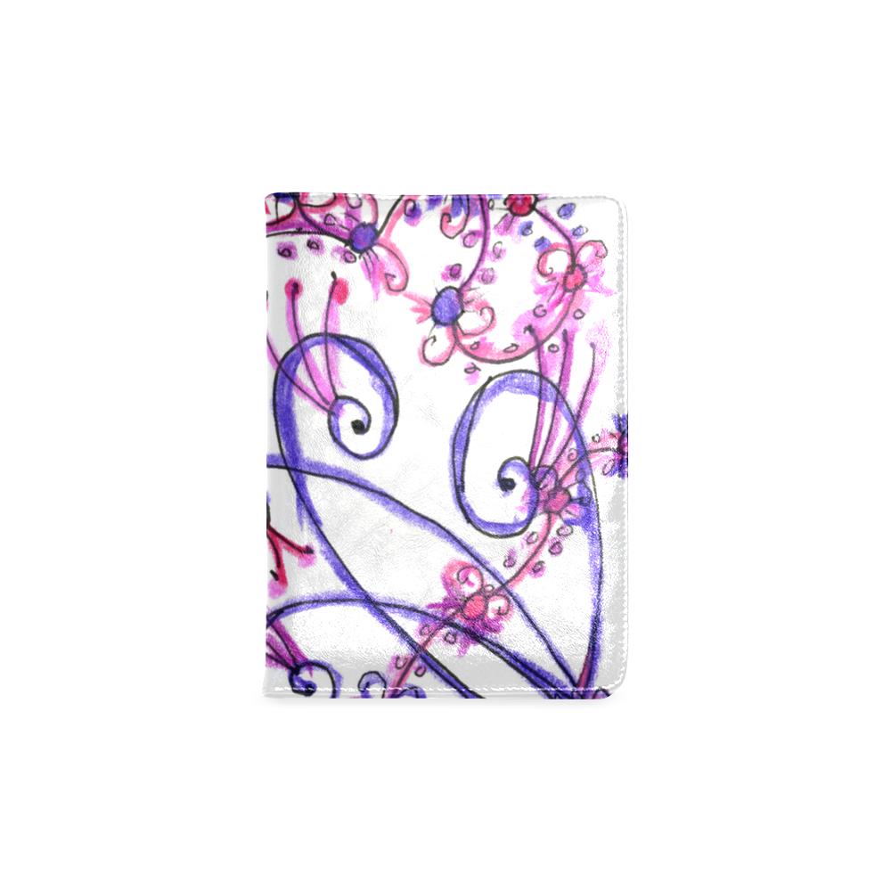 Pink Flower Garden Zendoodle, Purple Gardenscape Custom NoteBook A5