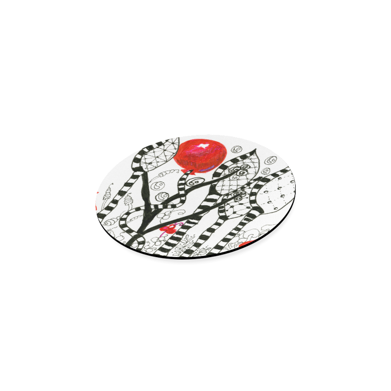 Red Balloon Zendoodle in Fanciful Forest Garden Round Coaster
