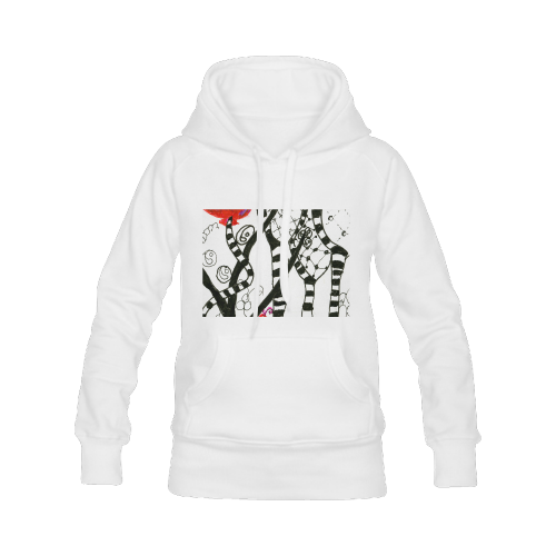 Red Balloon Zendoodle in Fanciful Forest Garden Women's Classic Hoodies (Model H07)