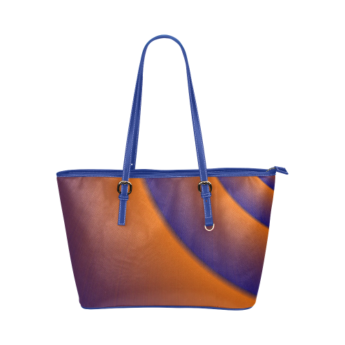 Waves of Twilight Leather Tote Bag/Small (Model 1651)