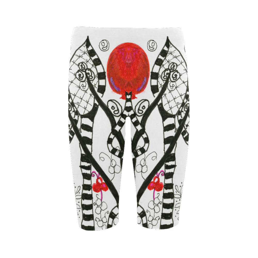 Red Balloon Zendoodle in Fanciful Forest Garden Hestia Cropped Leggings (Model L03)