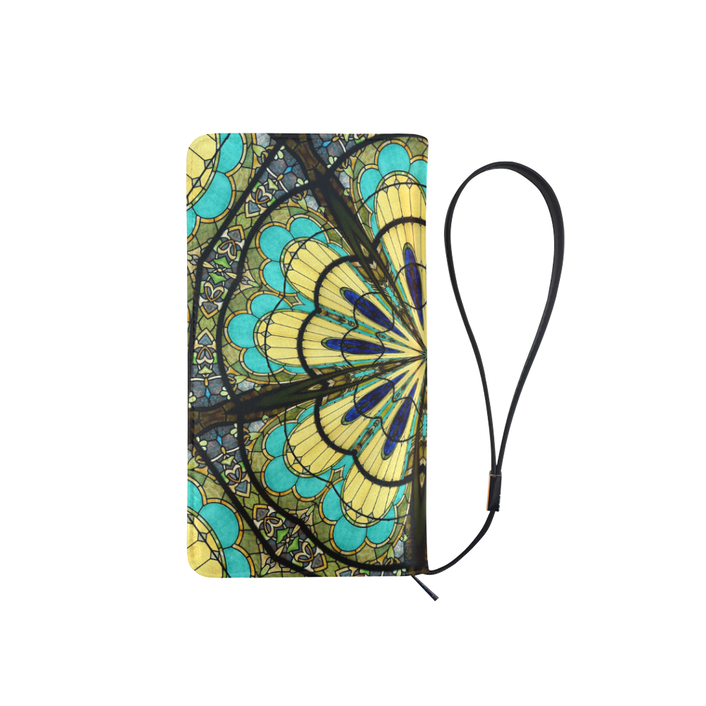 Stained Glass Kaleidoscope Mandala Abstract 5 Men's Clutch Purse （Model 1638）