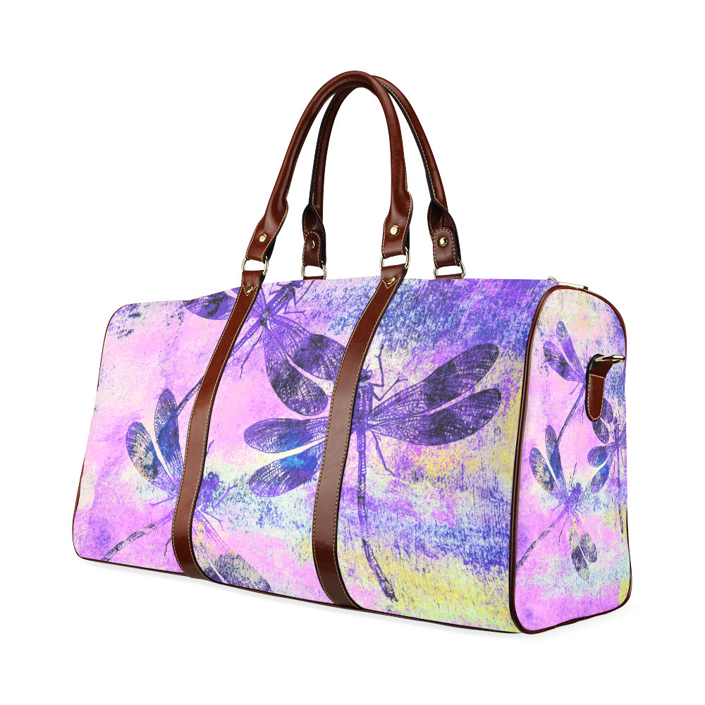 Mauritius Vintage Dragonflies Colours R Waterproof Travel Bag/Small (Model 1639)