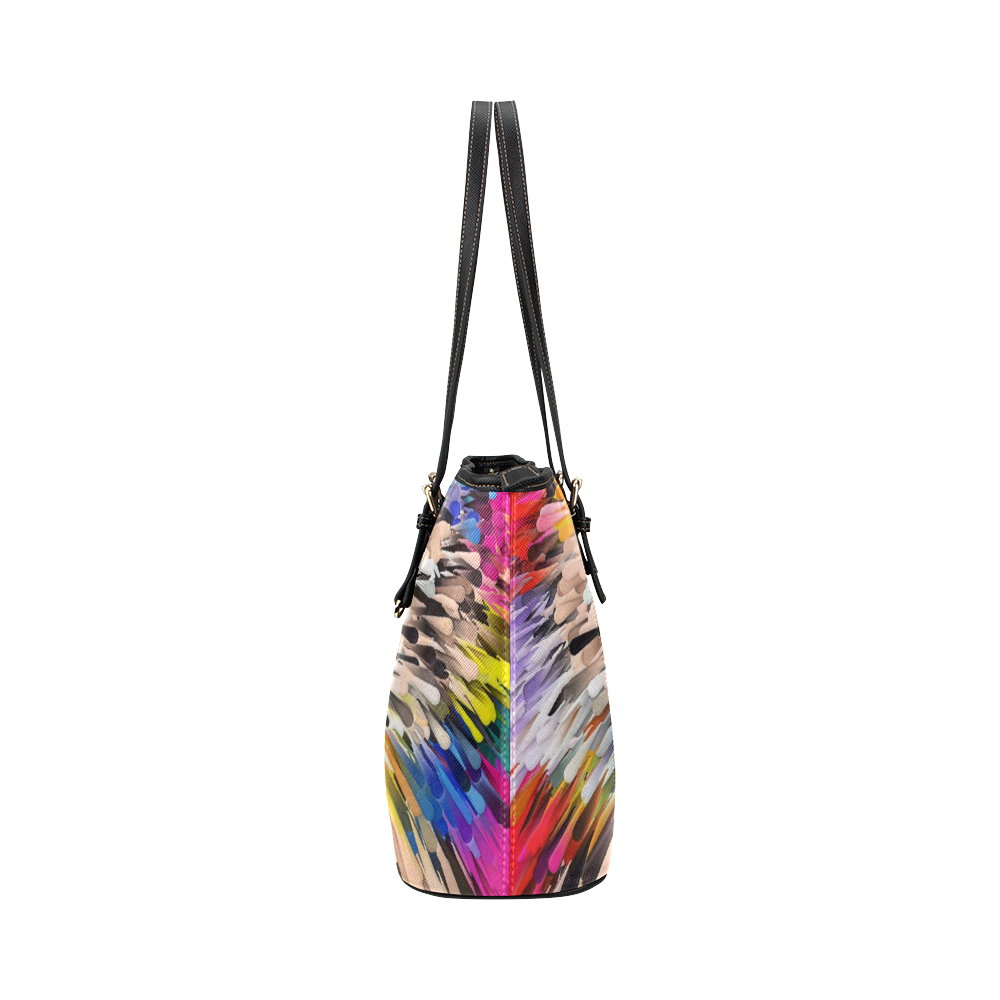 Art of Colors by ArtDream Leather Tote Bag/Small (Model 1651)