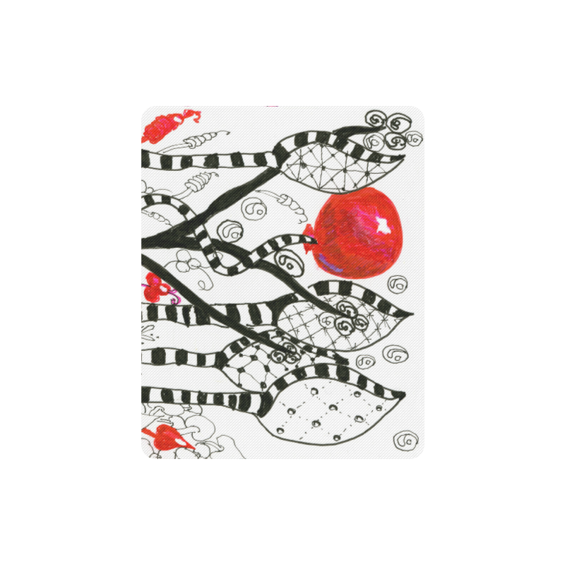 Red Balloon Zendoodle in Fanciful Forest Garden Rectangle Mousepad