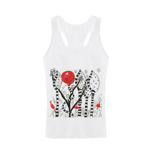 Red Balloon Zendoodle in Fanciful Forest Garden Men's I-shaped Tank Top (Model T32)