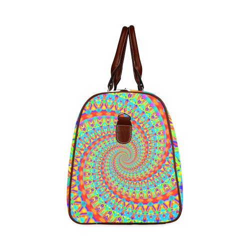 FLOWER POWER SPIRAL multicolored Waterproof Travel Bag/Small (Model 1639)